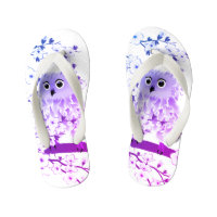 Chouette Cute Et Fleur De Cerisier Rose Violet