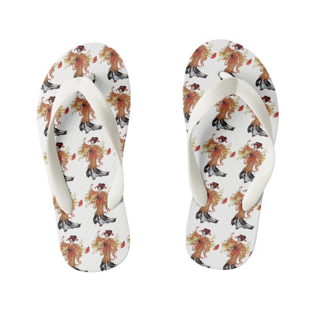 Tongs Enfants Chrysanthemum mignonne Fleur japonaise Dame Floral (Semelle)