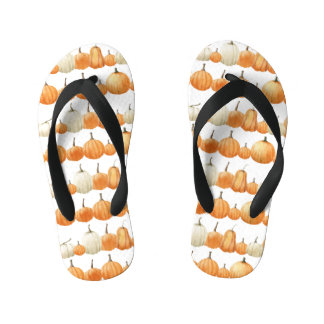 Tongs Enfants Citrouille d'automne : Motif d'illustration aquare