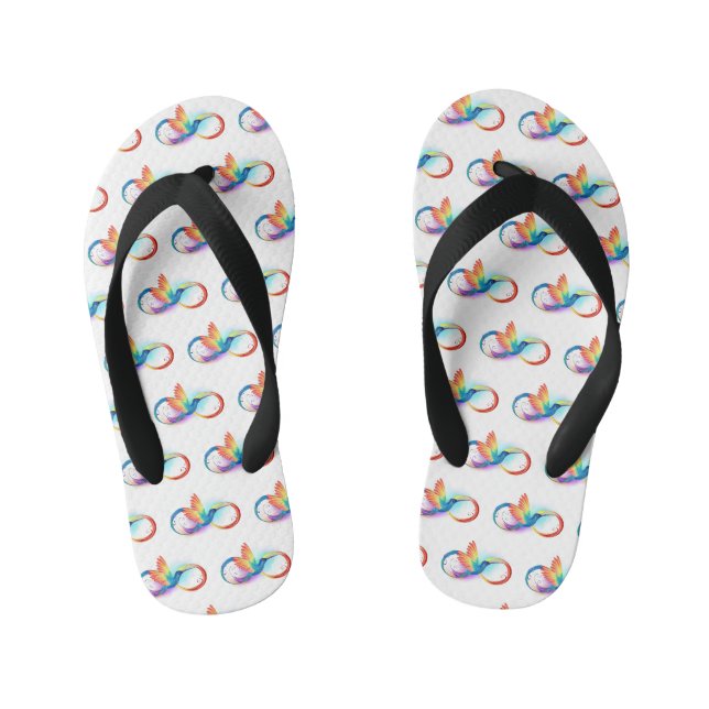 Tongs Enfants Colibri arc-en-ciel avec symbole Infinity (Semelle)