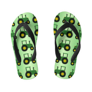 Tongs Enfants Conception de tracteur vert