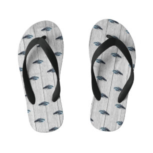 Tongs Enfants Coque en bois gris bleu marine sur mesure