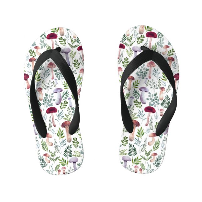 Tongs Enfants Cosy Watercolor Champignons Motif    (Semelle)