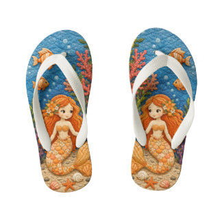 Tongs Enfants Couverture de la Sirène Orange 