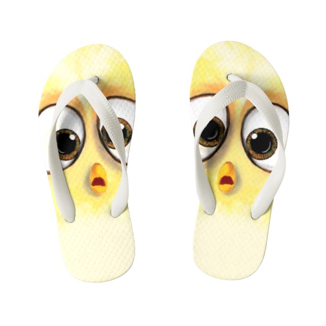 Tongs Enfants Cute Little Yellow Surprised Big Eyes Fun (Semelle)