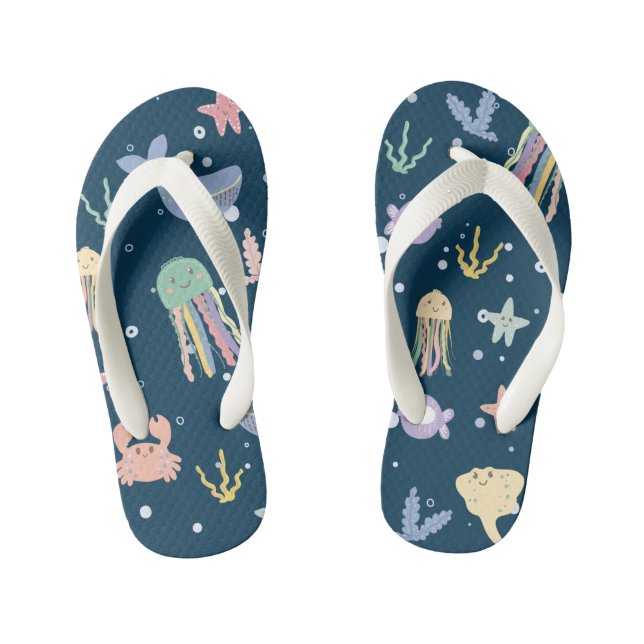 Tongs Enfants Cute Marine Vie Motif sans joint (Semelle)