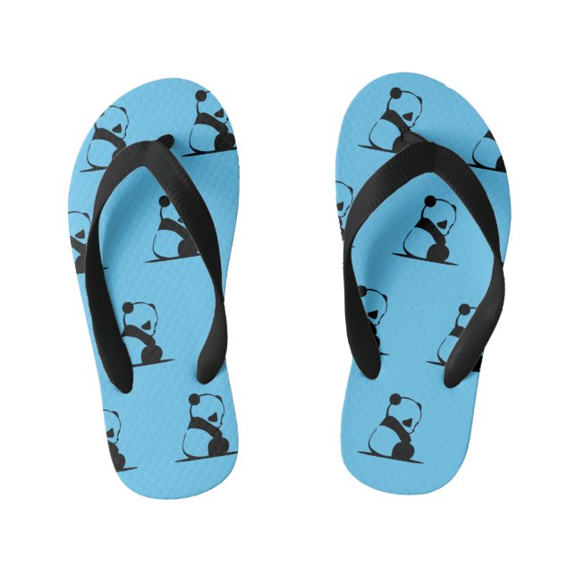 Tongs Enfants Cute panda imprimé bleu (Semelle)