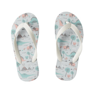 Tongs Enfants Cute Pastel Dinosaur Motif