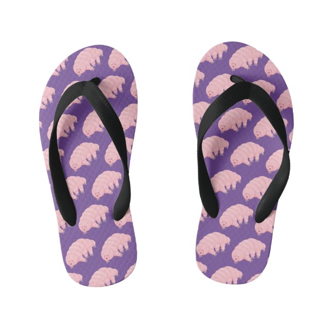 Tongs Enfants Cute pink tardigrade water bear cartoon (Semelle)