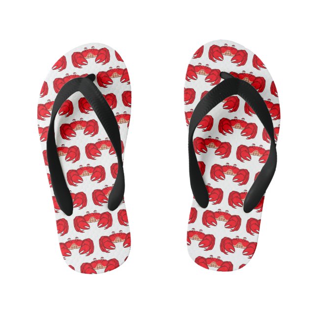 Tongs Enfants Cute red crab cartoon illustration (Semelle)