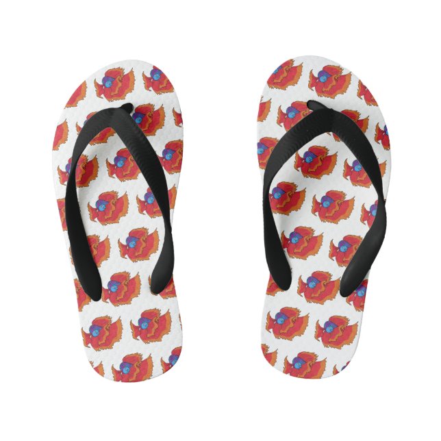 Tongs Enfants Cute Siamese combat poisson betta dessin (Semelle)