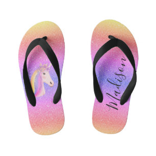Tongs Enfants Cute Unicorn Rainbow Faux Parties scintillant pers
