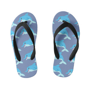 Tongs Enfants Dauphins bleus