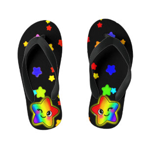 Tongs Enfants Des étoiles arc-en-ciel joliment colorées avec des
