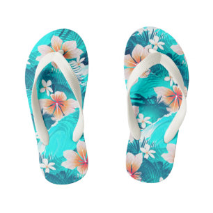 Tongs Enfants Des fleurs d'Hibiscus sur la plage