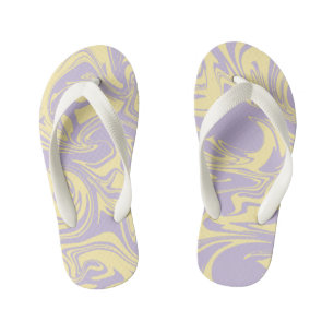 Tongs Enfants Déversement - Pastel Jaune et Violet