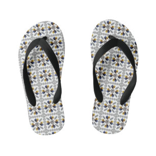 Tongs Enfants Diamant unique, Bleu Jaune en Coeur