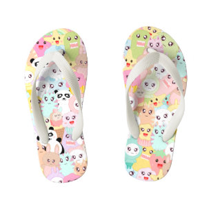Tongs Enfants Doodles de caricatures mignons