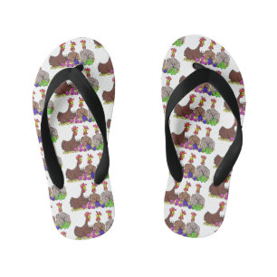 Tongs Enfants Drôle dessin animé de poulets de tricot
