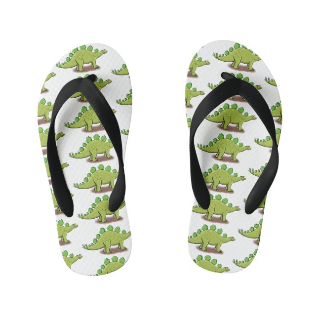 Tongs Enfants Drôle stegosaurus dinosaure dessin animé (Semelle)