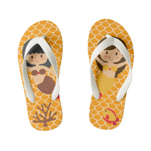 Tongs Enfants Échelles oranges de sirène