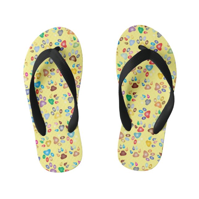 Tongs Enfants Empreintes de pattes colorés (Semelle)