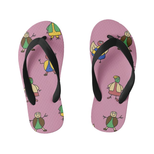 Tongs Enfants Enfants Cartoon Fun Family Girl sur une couleur (Semelle)