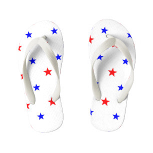 Tongs Enfants Étoiles Rouges et Bleues - Motif de Ciel Étoilé