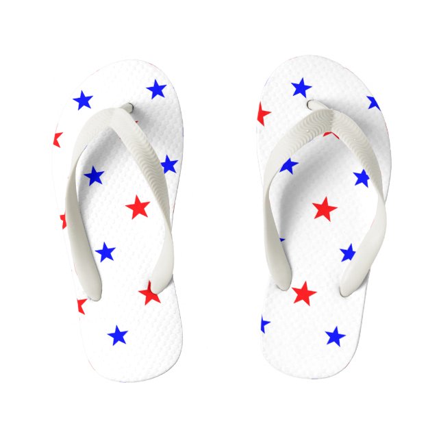 Tongs Enfants Étoiles Rouges et Bleues - Motif de Ciel Étoilé (Semelle)