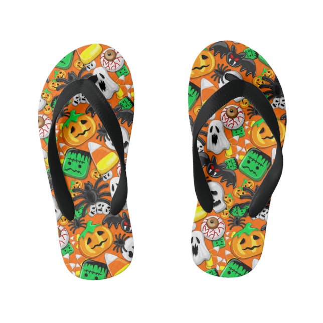 Tongs Enfants Fête des Candies Éffrayantes d'Halloween (Semelle)