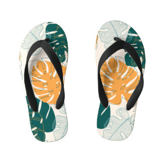 Tongs Enfants Feuilles tropicaux : Sceau Vintage de la Jungle