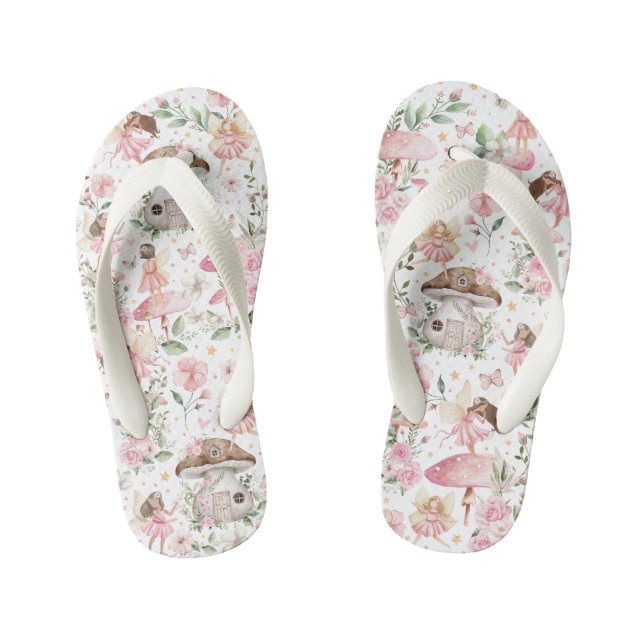 Tongs Enfants Fille Rose Floral Fairy Garden (Semelle)