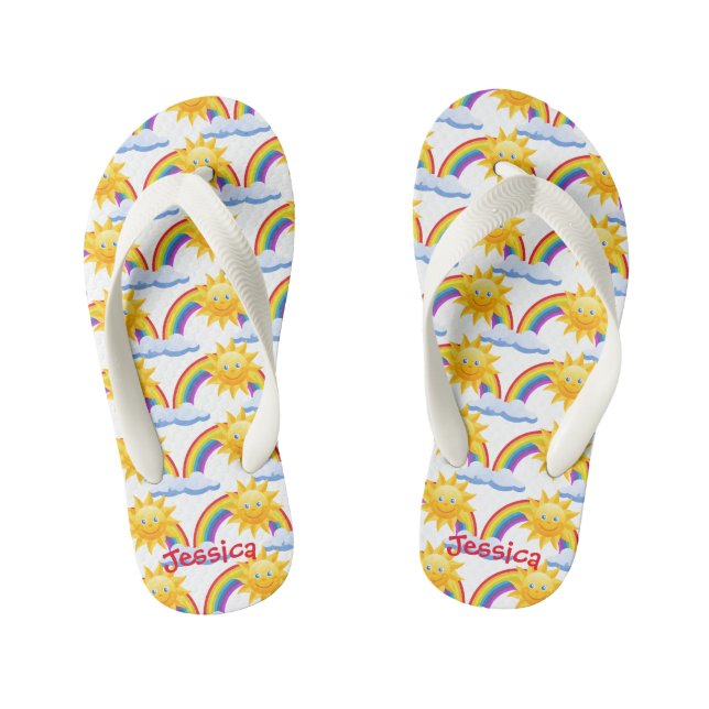 Tongs Enfants Flèches arc-en-ciel personnalisées pour enfants (Semelle)