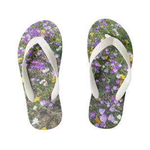 Tongs Enfants Fleurs à ressort Crocus multicolores pour enfants 