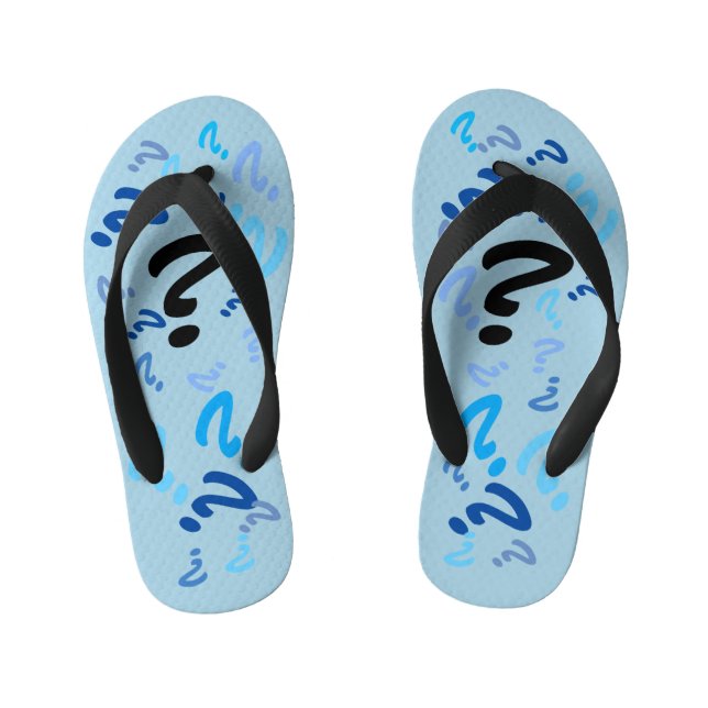 Tongs Enfants Flip Flops - Points d'interrogation en bleu (Semelle)