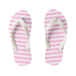 Tongs Enfants Flops à lèvres pour enfants - Bandes roses et blan