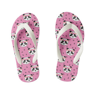 Tongs Enfants Flops de fleurs de panda - fleurs de poules mignon