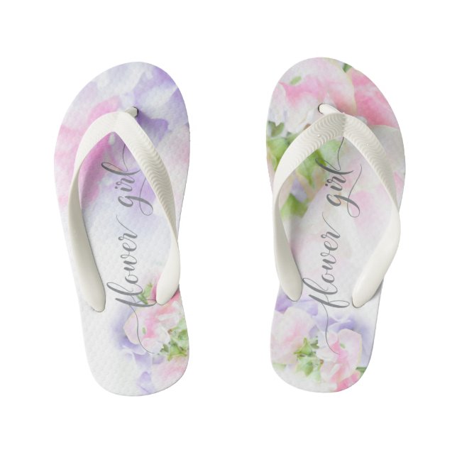 Tongs Enfants FLORAL CHIC MARIAGE SWEET PEAS Flower Girl2 (Semelle)