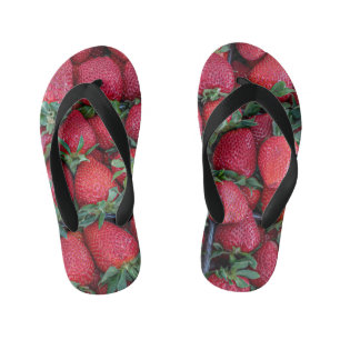 Tongs Enfants Fraises avec feuilles verts