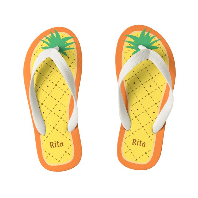 Tongs Enfants Fruit tropical drôle personnalisé d'ananas mignon (Semelle)