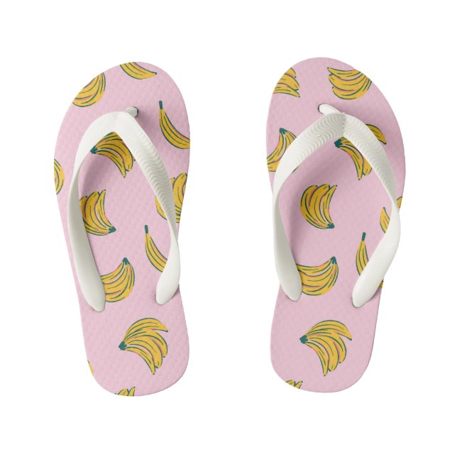 Tongs Enfants Fruits tropicaux Banane jaune et rose (Semelle)