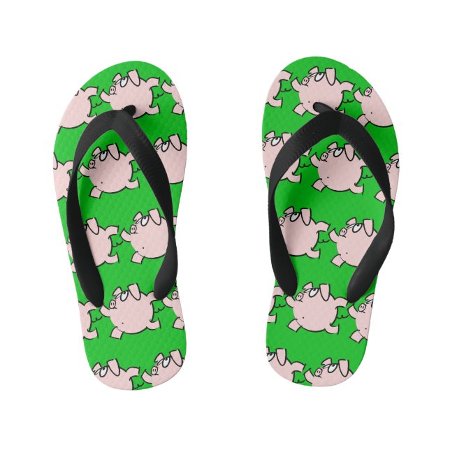 Tongs Enfants Funky 6 Cartoon Pig Choisir Couleur Enfants Flip F (Semelle)