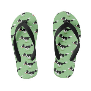 Tongs Enfants Funny Border Collie chien en course dessin animé