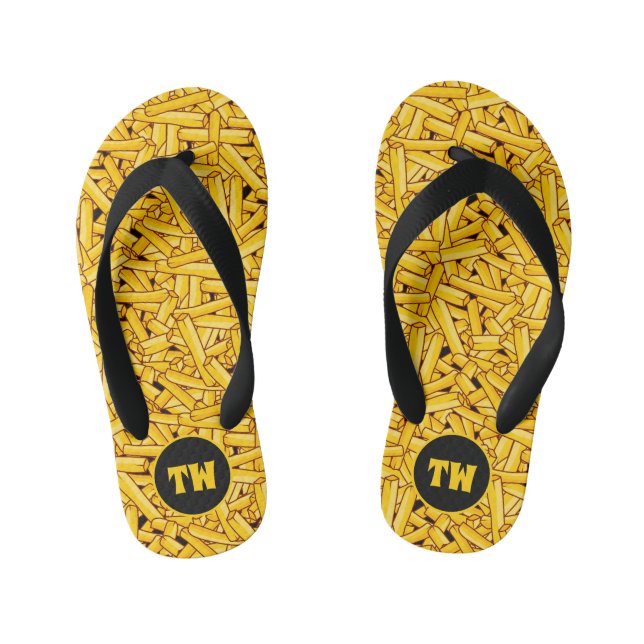 Tongs Enfants Funny Français Fries Motif Personnalisé (Semelle)