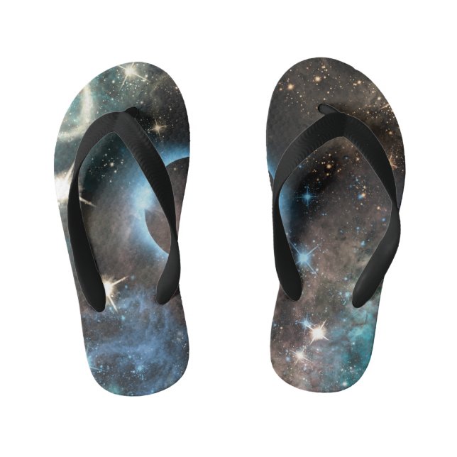 Tongs Enfants Galaxy Nebula Planet Hubble Télescope Photographie (Semelle)