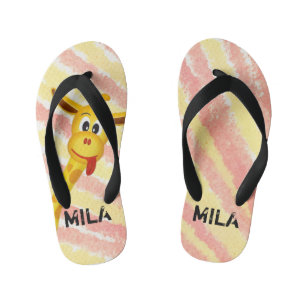 Tongs Enfants Girafe avec beaucoup de couleur