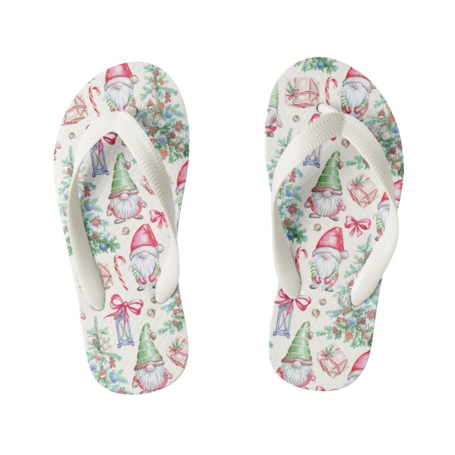 Tongs Enfants  Girls Christmas Gnomes Holiday Flip Flops (Semelle)