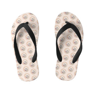 Tongs Enfants Golden Retriever avec Tennis Ball Peinture Chien A