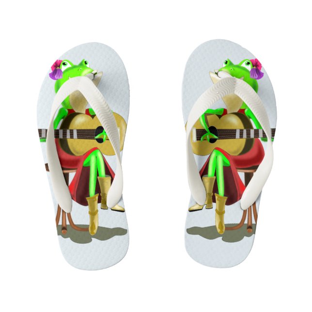 Tongs Enfants Grenouille Jouer de la guitare Founny Kid's Flip F (Semelle)