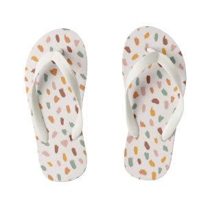 Tongs Enfants Happy Coloured Dot Shapes Pattern Slippers